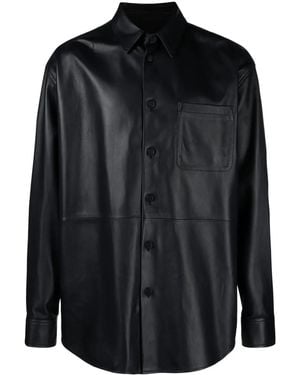 Off-White c/o Virgil Abloh Panelled Lambskin Overshirt - Black
