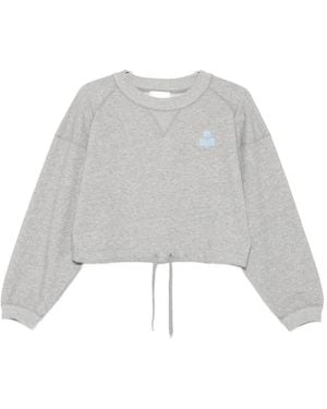 Isabel Marant Drawstring Cropped Sweatshirt - White