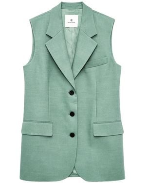 Anine Bing Sara Button-Fastening Vest - Green