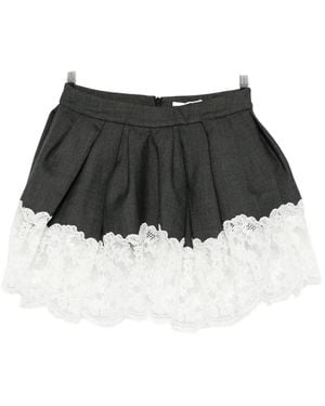 Markgong Jupe À Détails De Dentelle - Noir