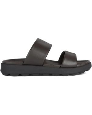 Geox Double-Strap Slides - Black