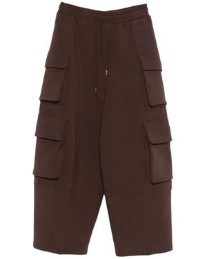 Feng Chen Wang Cargo-Pocket Drawstring Trousers - Brown