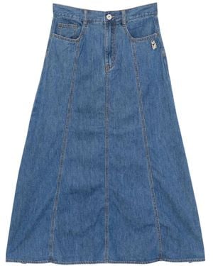 Chocoolate Logo-embroidered Skirt - ブルー