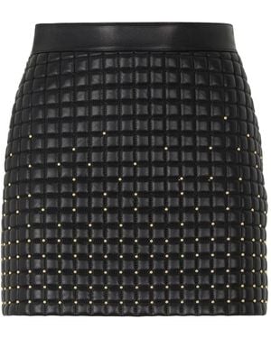 Roberto Cavalli Quilted Studded Leather Mini Skirt - Black