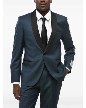 Corneliani Satin Shawl-Lapel Suit - Blue