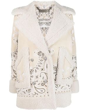 Philipp Plein ペイズリーシアリングコート - ナチュラル