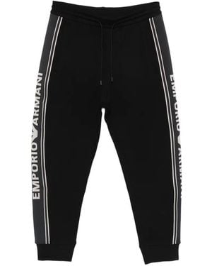 Emporio Armani Logo-Detail Track Trousers - Black