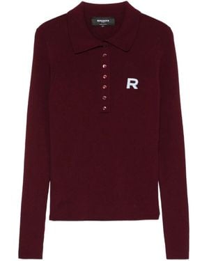 Rochas Poloshirt Mit Logo-Patch - Rot