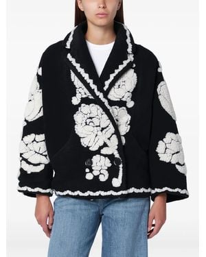 FARM Rio Veste Boutonnée À Fleurs - Noir