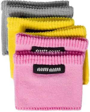 Miu Miu Logo-Patch Socks (Pack Of Three) - Pink