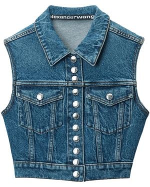 Alexander Wang Trucker Vest Denim Jacket - Blue