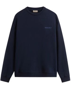 Woolrich Sweat À Logo Et Col Rond Macéro - Blue
