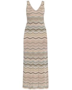 Nenette Texas Chevron-Knit Maxi Dress - White