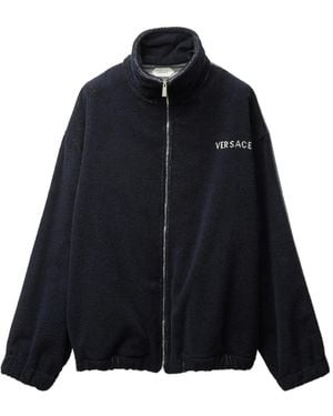 Versace Sweat Zippé À Détail De Logo - Blue
