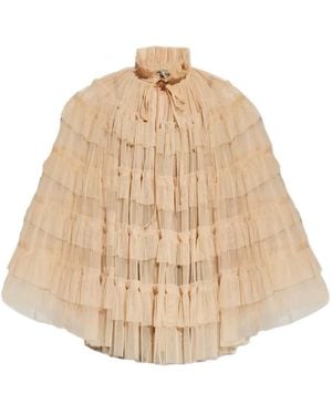 AllSaints Aude Ruffled Tie Top - Natural