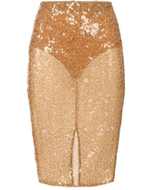 Elisabetta Franchi スパンコール スカート - ナチュラル