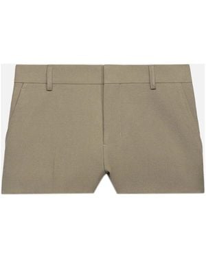 Ami Paris Tailored-Cut Wool Shorts - Natural