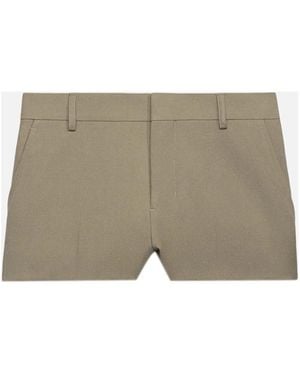 Ami Paris Tailored-Cut Wool Shorts - Natural