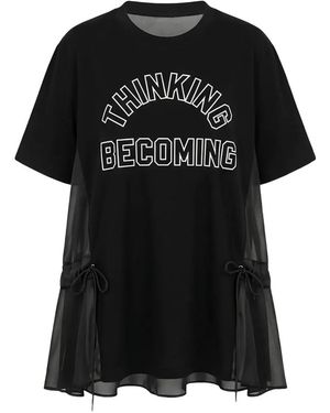 Sacai Graphic-Print T-Shirt - Black