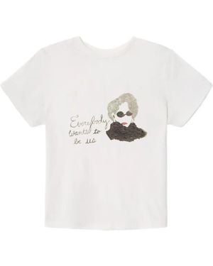 RE/DONE Camiseta Classic Everybody Con Motivo Gráfico - Blanco