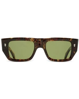 Cutler and Gross Lunettes De Soleil 1413 À Monture Carrée - Vert