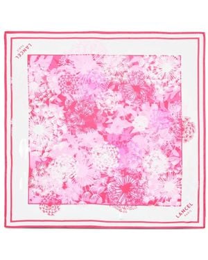 Lancel Printed Silk Square Scarf - Pink