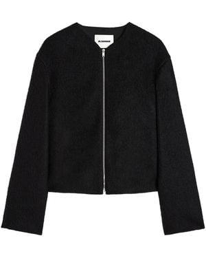 Jil Sander Zip-Front Textured Jacket - Black