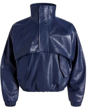 Public School Dekalb Hoodie Aus Leder - Blau
