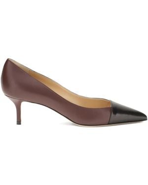 Francesco Russo 55Mm Leather Pointed-Toe Court Shoes - Brown