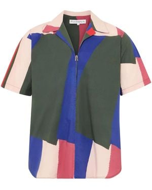 JW Anderson Jw Anderson Zipped Short-Sleeve Printed Shirt - Multicolour