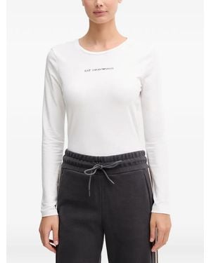 EA7 Camiseta De Manga Larga Con Logo - Blanco