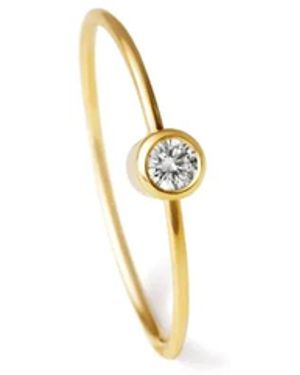 Shihara 18Kt One-Stone 02 Diamond Single Hoop Earring - White