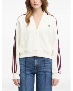 adidas V-Neck Superstar 3-Stripe Sweat - White