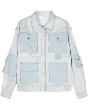 Faith Connexion Panelled Denim Jacket - Blue