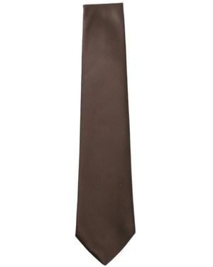 SAPIO Satin-Finish Pointed-Tip Tie - Brown