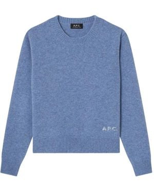 A.P.C. Anna Boxy Wool Sweater - Blue