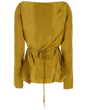 Danamé Xenia Crossover-Front Blouse - Yellow