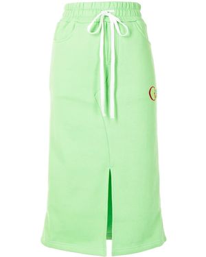 goodboy Logo-Embroidered Jersey Midi Skirt - Green