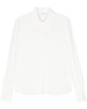 Patrizia Pepe クレープ プリーツシャツ - ホワイト