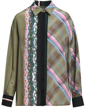 Essentiel Antwerp King Patchwork-Print Oversized Shirt - Green