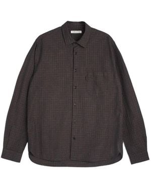 YMC Curtis Checked Cotton Shirt - Black