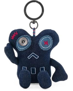 Evisu Chin-Chin Logo-Patch Keyring - Blue