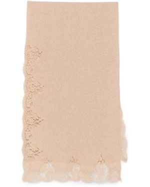 ERMANNO FIRENZE Lace-Trim Knitted Scarf - Naturel