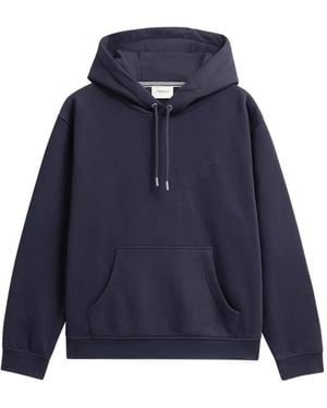 Pringle of Scotland Logo-Embroidered Hoodie - Blue