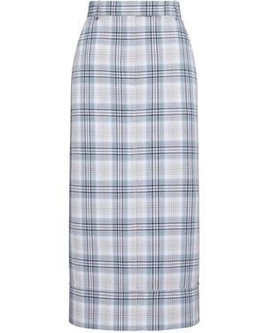 Thom Browne Geruite Midi-Rok Met Riemlus - Blauw
