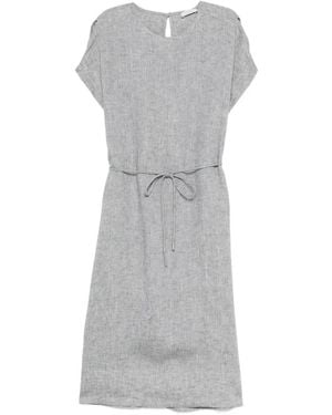 Peserico Tie-Waist Midi Dress - Grey