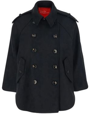 ..,merci Double-Breasted Epaulettes Jacket - Blue