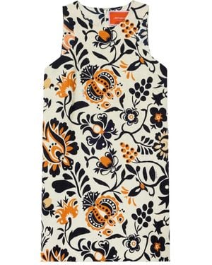 La DoubleJ Racer Floral-Print Mini Dress - White