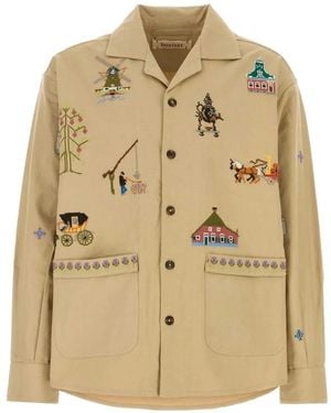 BAZISZT Tusken Embroidered Cotton Overshirt - Natural