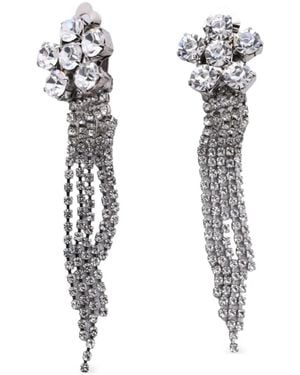 Rosantica Anice Crystal Tassel Earrings - White